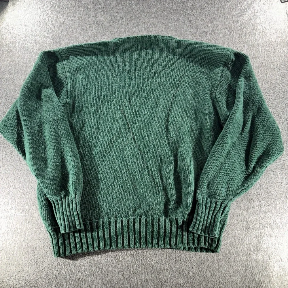 Vintage Polo Ralph Lauren Sweater Mens XL Green Cotton Knit Crew Neck Pony Logo